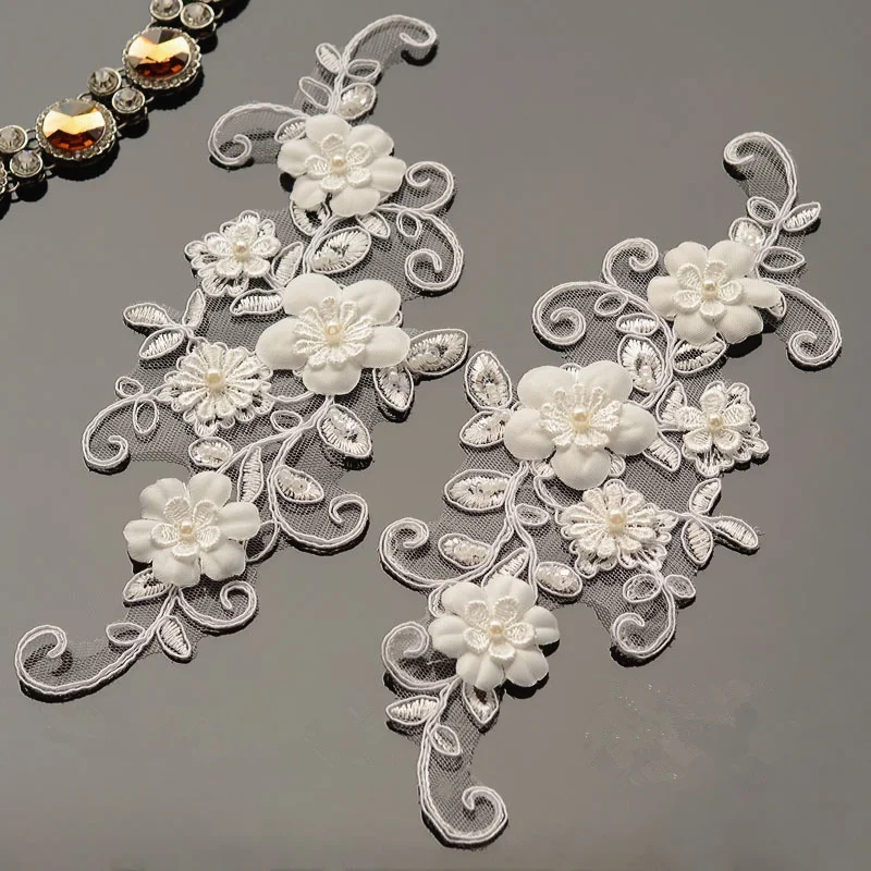 

1Piece European-style 3D Embroidery Patch and Clothing Lace Fabric DIY Handmade Fashionable Patches 26X10cm Appliqued
