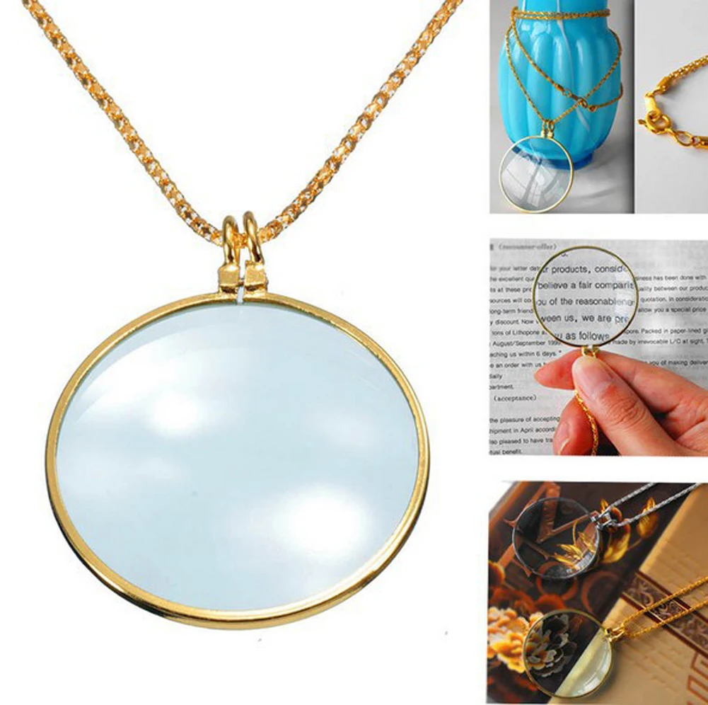 

Magnifying Glass Necklace Chain Magnifier Monocle Reading Magnifier Pendant