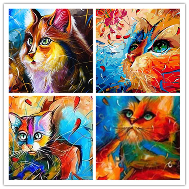 

Diamond Painting Cartoon Cat Layout Diamond Embroidery Complete Kit New 2019 Cartoon Animal Home Decoration Diamond Art