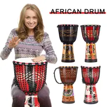 8 дюймов красивый африканский Djembe барабан красочные ткани искусство баррель кожи для детей ручной барабан музыкальный инструмент