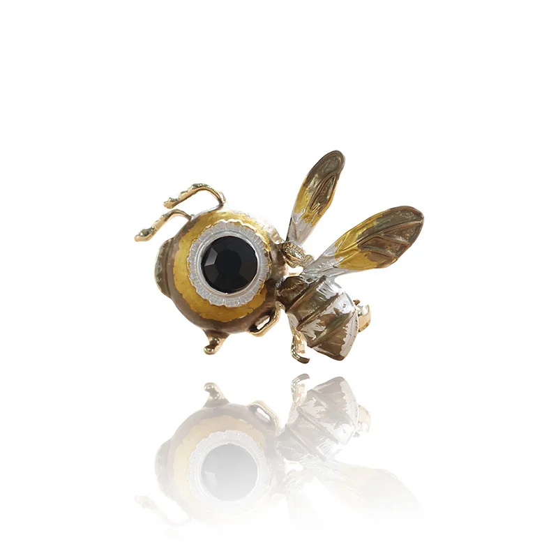 CINDY XIANG желтая эмалированная маленькая пчелиная брошь с большим глазом, унисекс, насекомое на булавке, милые осенне-зимние ювелирные изделия, высокое качество, роскошные значки, подарок