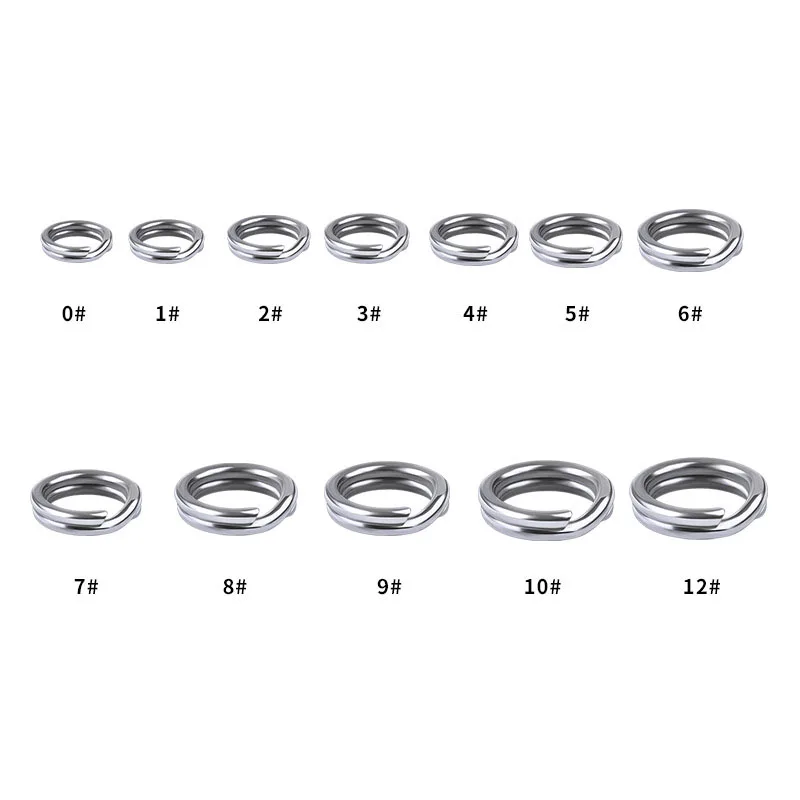 Description Picture 3 of itemFLYSAND High Quality 100PCS/Bag Fishing Split Rings For Japanese Crankbaits Hard Bait Silver Stainless Steel 0#-12# Double Ring
