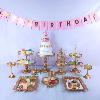 

Tobs Gold Mirror Cake Stand Cake Decorating Tray Cupcake Display Plate Wedding Party Round Dessert Holder Bakeware Supplies Tool