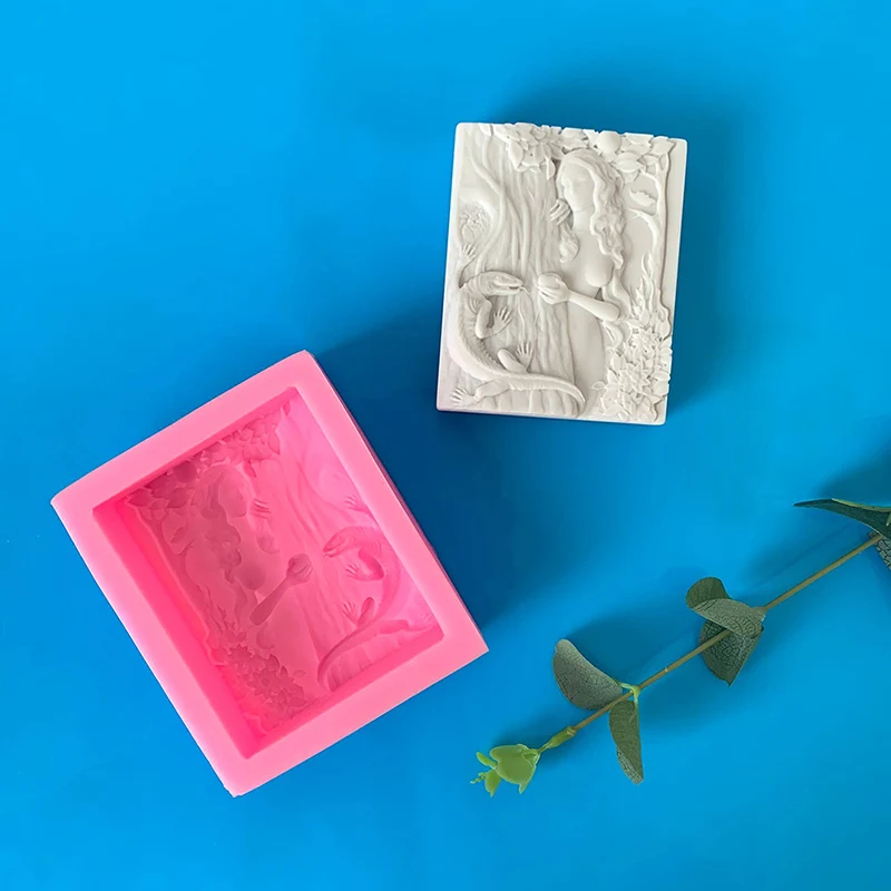 Bible handmade soap silicone mold eve stole forbidden fruit aromatherapy plaster mold candle Christ Eve, virgin Mary son