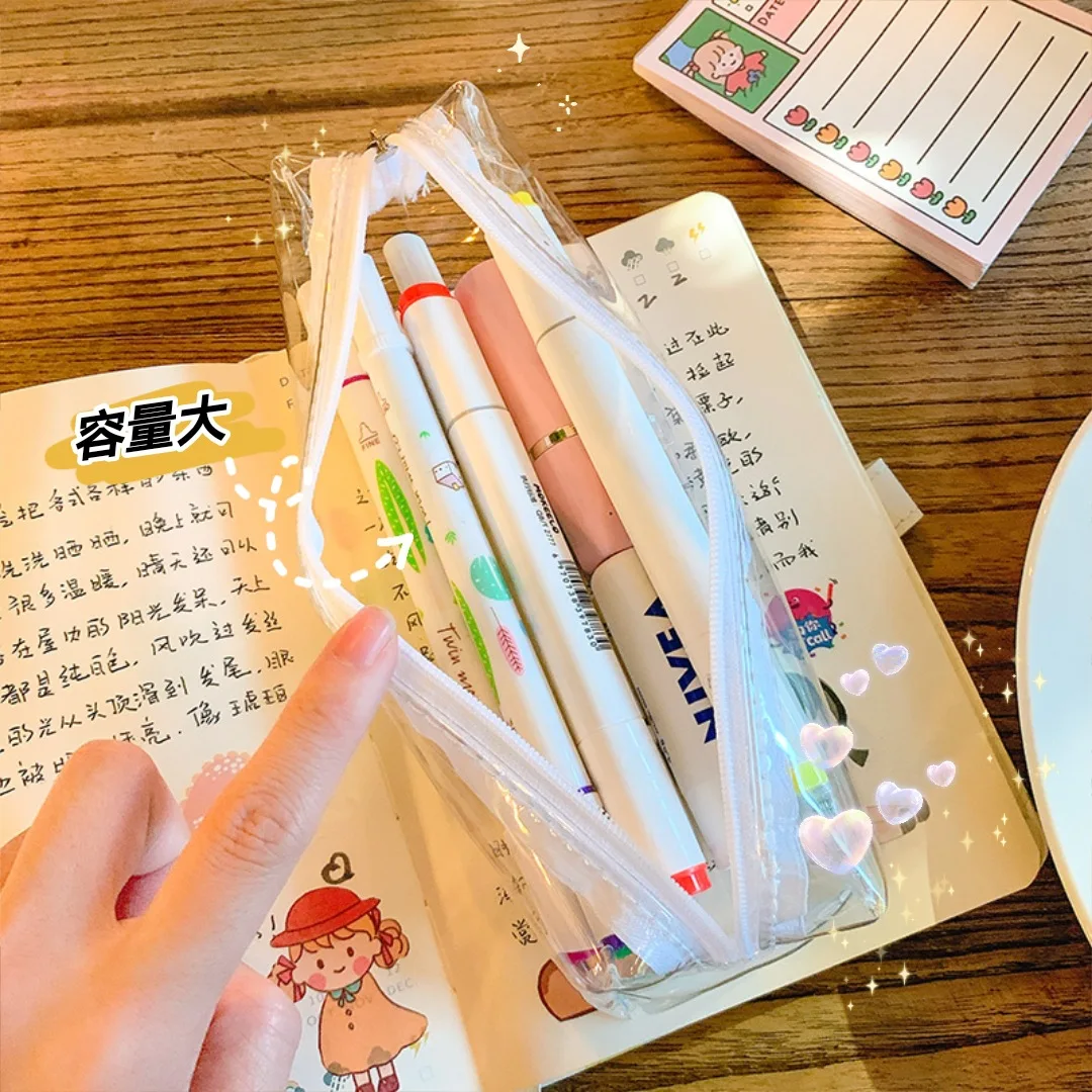 Travel Transparent Makeup Bag Simple Toiletry Case Women Clear Pencil Case Brush Organizer Pouch Men Toothbrush Bags Unisex cosmetic bag toilettry bag makeup bag cosmetic case