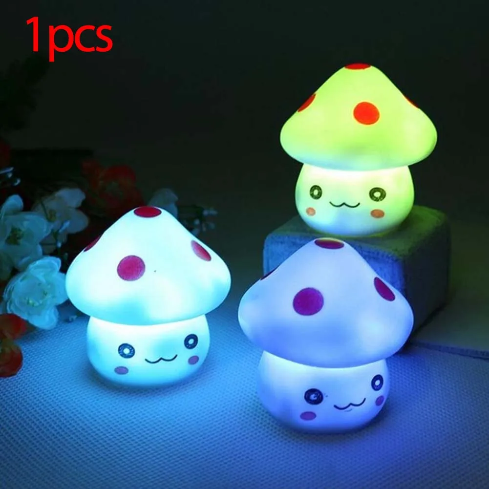 Забавный светодиодный светильник Ночная игрушка красочная светящаяся игрушка гриб милая детская комната рождественское декоративное освещение подарки на день рождения