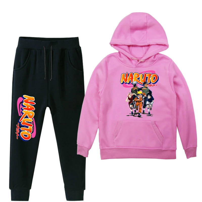 Autumn Winter Baby Boys Girls Naruto Print Clothing 2pc Set Pullover Sweatshirt Top+ Pant Clothes Set Baby Toddler Outfit Suit