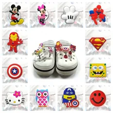 1 шт. Мстители Doraemon светодиодный весенний обуви Подвески ПВХ обуви пряжка светлая обувь аксессуары украшения подходят для Croc JIBZ вечерние подарки