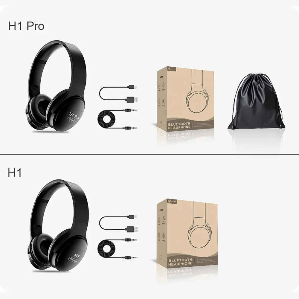 AWI H1 Bluetooth Kopfhörer Wireless Headset Stereo Über ohr Noise Cancelling kopfhörer Gaming Headset mit Mic Unterstützung TF Karte