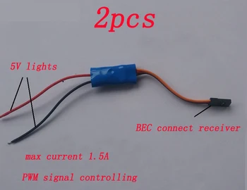 

2pcs RC 4WD Cars Model Tank PWM Signal Controlling Module Output 5V Max Current 1.5A 1CH Light Controller for Tug Bait Boat