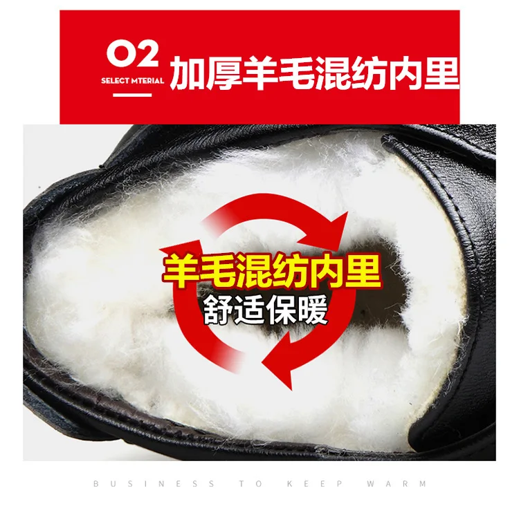 Winter Men Genuine leather Boots High quality Thick wool male super warm snow boots Oxfords men Non-slip cotton Shoes boot