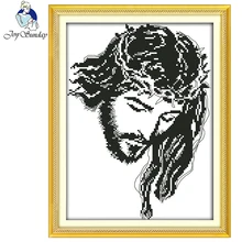 Joy Sunday Jesus медитация китайский Печатный холст ручной работы вышивка крестиком наборы 14CT DMC счетные узоры домашний декор