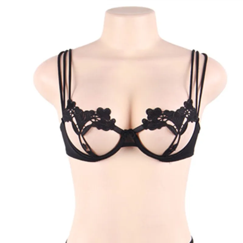 Ohyeahlady выдалбливают женщин Conjunto Lenceria Mujer пикантный, эротичный цветочный regiseno Trasparente Balck кавайный бюстгальтер набор трусов RJ80751