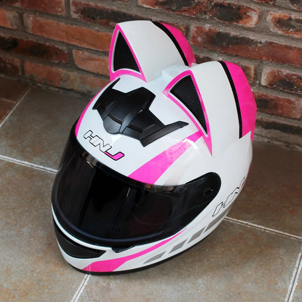 Шлем мотоциклетный HNJ Женский 4 цвета розовый/желтый/черный/белый|motorcycle helmet
