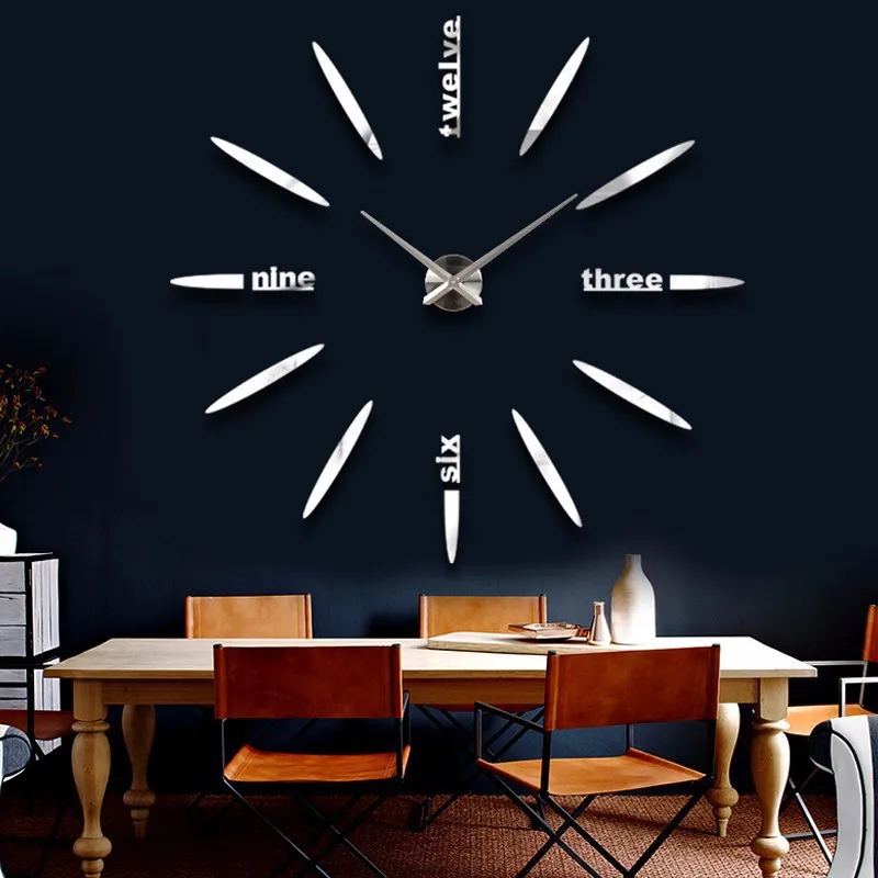 

Long Stick Shape Large Size Diy Wall Clock Room Hanging Decoration Fashion Classic Clock Acrylic