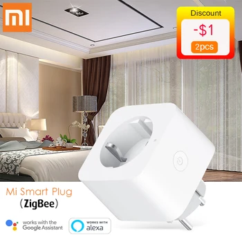 

Xiaomi Mijia EU Smart Socket Plug Zigbee Voice Remote Control Timing for Household Devices Works with Alexa Google assistant