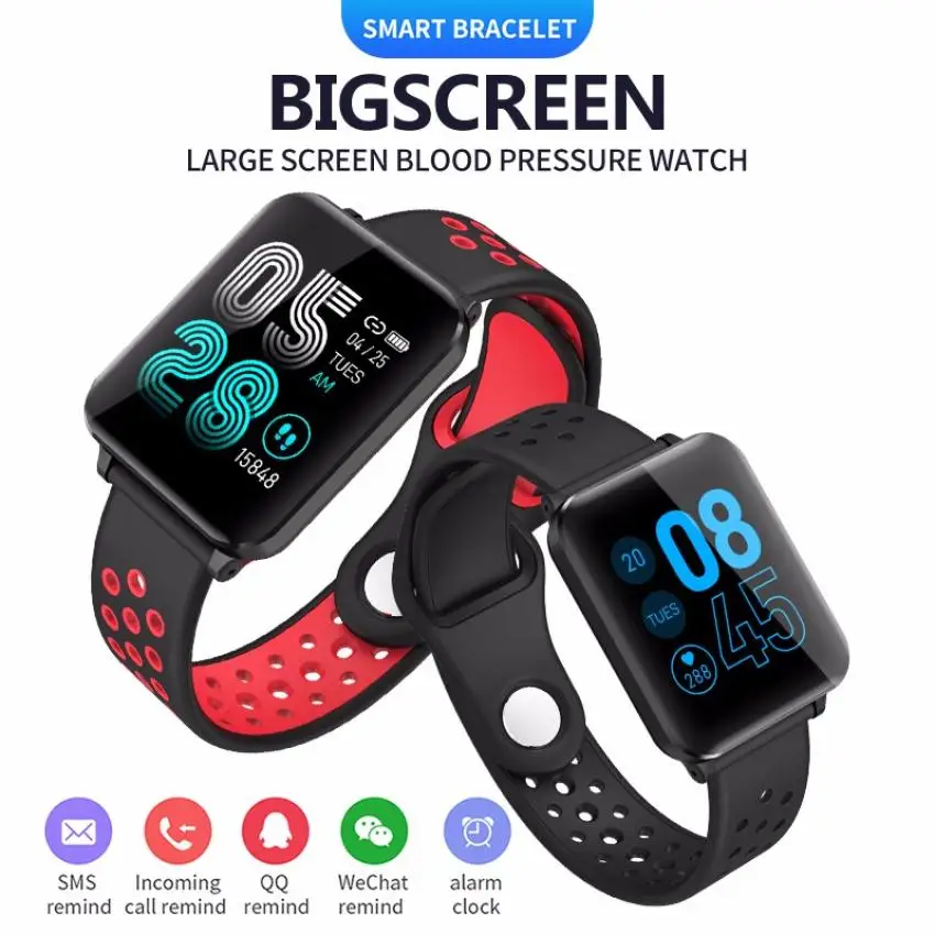 

P1 1.3 200mAh Large Screen Smart Bracelet Steel Band+Silicone Band Set Waterproof Heart Rate Magnetic Charging Sport Smart Watch