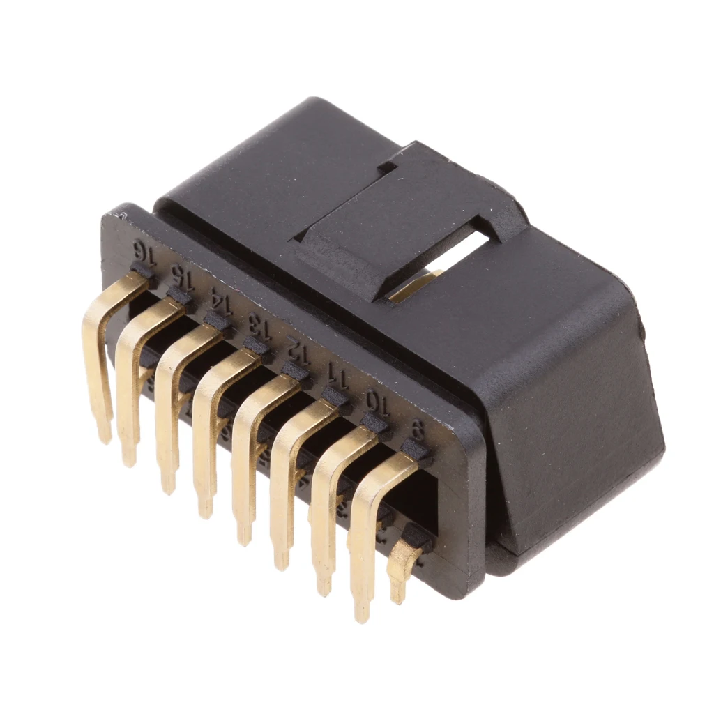 

OBDII OBD2 16 Pin 90 Degree Angle Male Plug Connector Adaptor