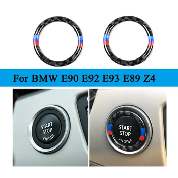

Car Engine Start Stop Push Button Ignition Key Carbon Fiber Ring Decor Trim For BMW 3 series E90 E92 E93 E89 Z4 2009 2010 2011
