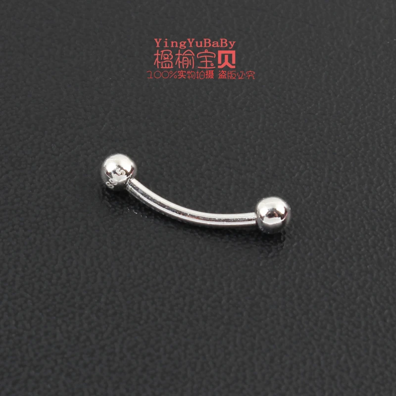 925 sterling silver Eyebrow nails 16G 1.2mm unisex classic body piercing jewelry ONE PIECE nose piercings,moissanite belly button piercing,metal nipple jewelry