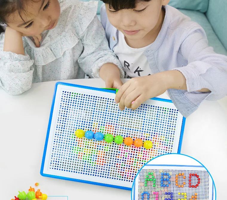 1set 296pcs Puzzle Toys Mushroom Nail 3D Puzzles Handmade Toys for Children Kids Early Education Toys