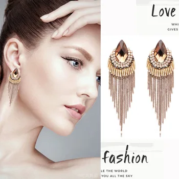 

2020 Fashionable Bohemian rhinestone earrings, long tassel and vintage earrings, the best gift earrings for women