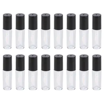 

16pcs Empty Transparent PE Lip Gloss Tubes Plastic Lip Balm Tube Lipstick Mini Sample Cosmetic Container With Gold Cap
