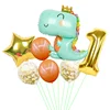 1set Large Dinosaur Birthday Party Foil Balloons Baby Boy 32inch Gold Number Balls Jungle Animal Party Decorations Kids Globos ► Photo 2/6