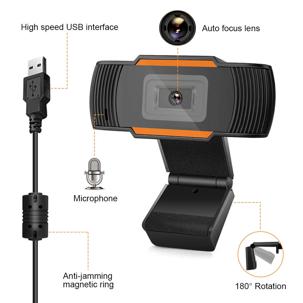 HD Автофокус веб камера видео 1080P USB вызов запись для ноутбука настольный