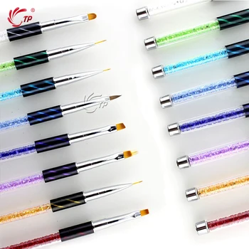 

TP 1PC Kolinsky Nail Art Crystal Brush UV Gel Builder Painting Dotting Pen Carving Tips Manicure Salon Tools Flower Painting