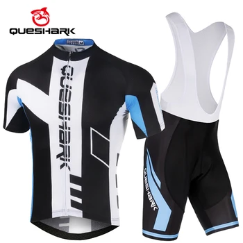 

Queshark Summer Cycling Jersey Set Breathable Team Racing Sport Bicycle Jersey Mens Cycling Clothing Short MTB Bike Jersey