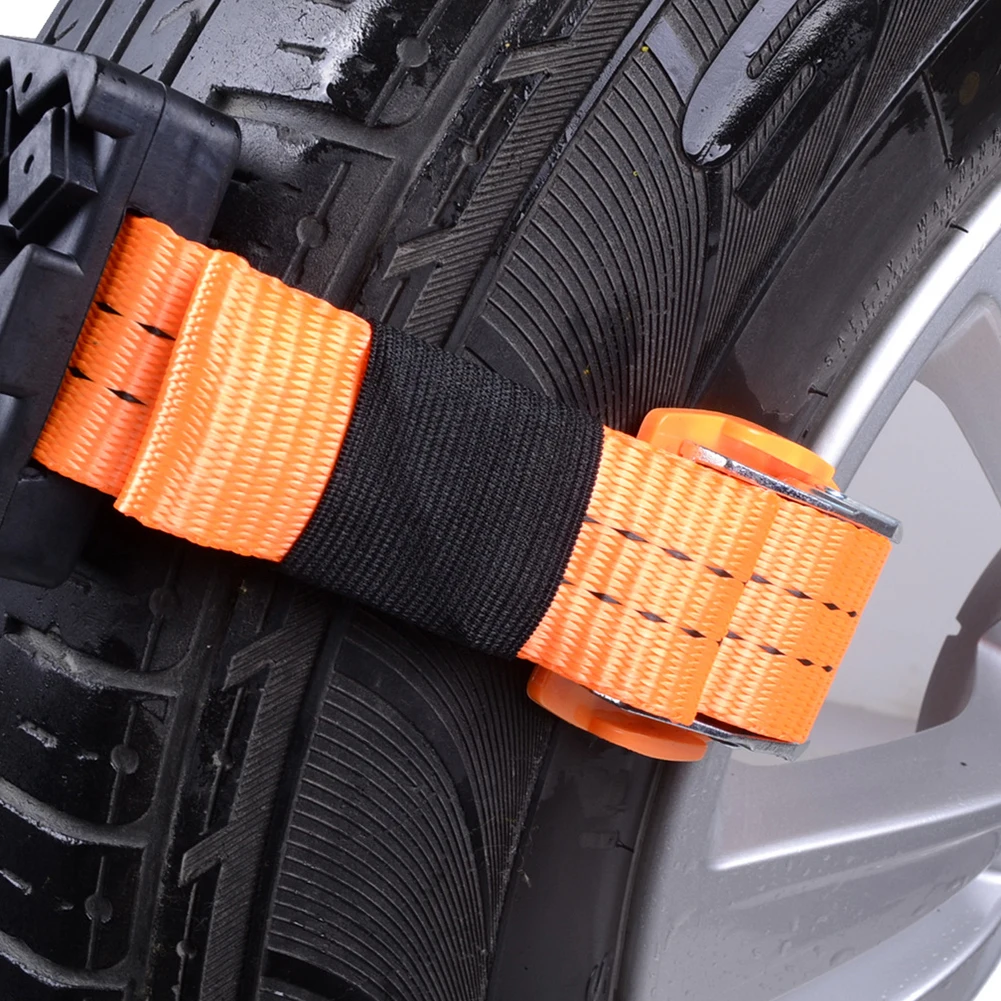 2Pcs Winter Car Wheel Anti-slip Rubber Block Tyre Tire Snow Mud Chain Belts
