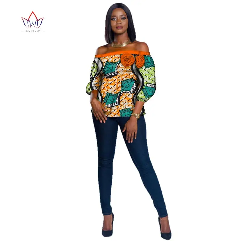 Осенняя африканская одежда женская новая дашикис 6xl африканская одежда женская традиционная африканская одежда хлопок топ размера плюс WY2506 - Цвет: 1
