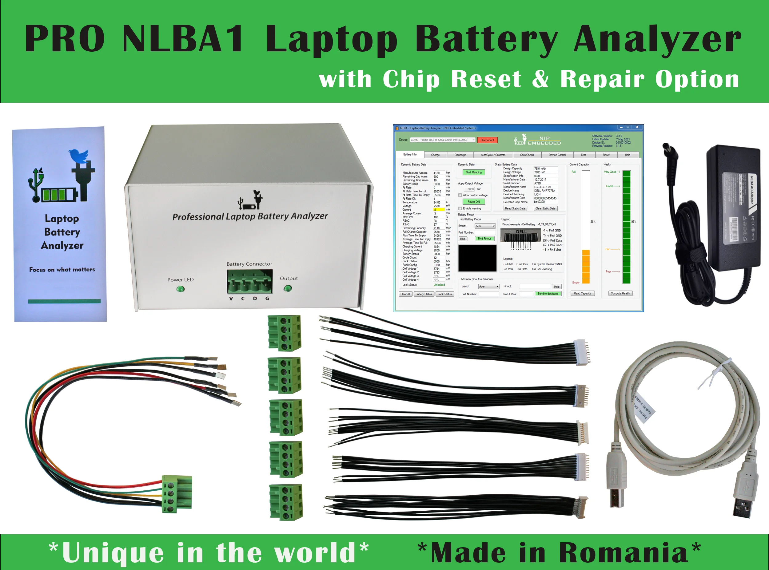 2021 New Arrival NLBA1 Professional Laptop Battery Tester Analyzer