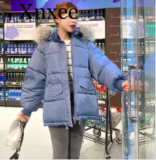 Best Women Winter Jacket Parkas Big Fur Collar Hooded Coat 2019 New Causal Long Sleeve Thicken Loose Female Solid Parkas Coat