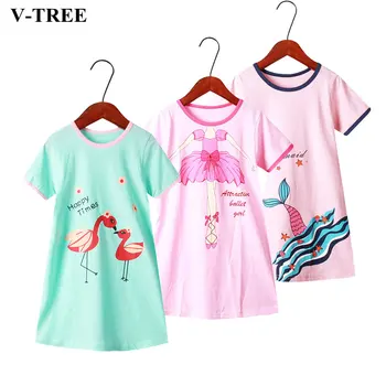 

Summer Mother Daughter Dresses Girls Pajamas Cartoon Mother Daughter Matching Clothes Girls Nightgown Children Sleepwear