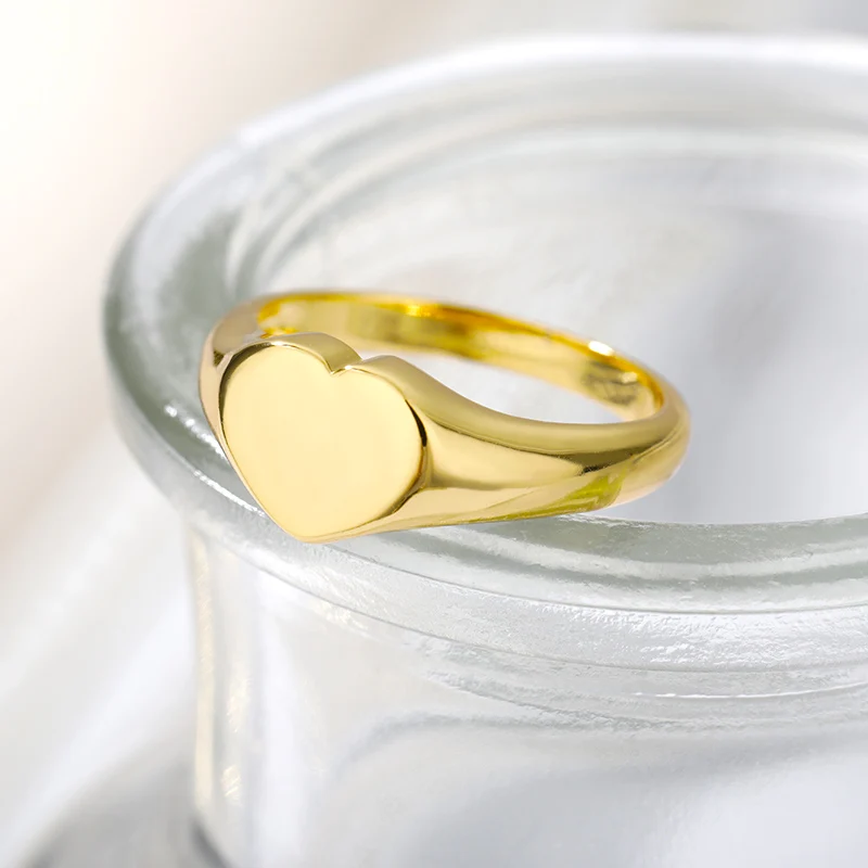 Gold Color Rings Stainless Steel Ring Finger Ring Gold Color Ring Wedding Rings Wedding Ring Sparkling Heart Ring Heart Shaped Rings Women Gold Color Stainless Steel Wedding Engagement Rings Female Jewelry Anniversary Gifts