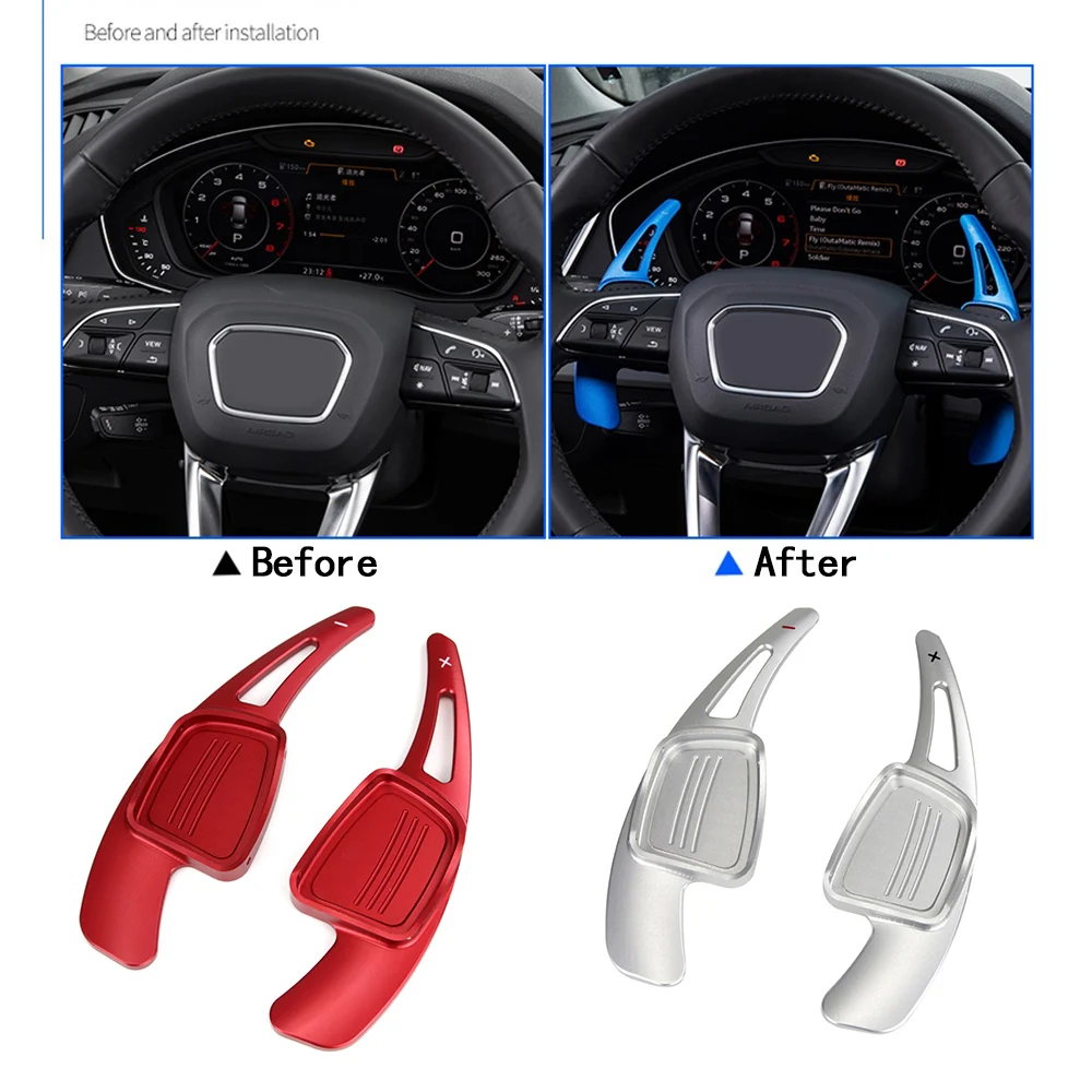 Shift paddles for Audi A3 A4 A5 Q3 Q5 Q7 S3 S5 SQ5 SQ7 TT TTS R8 Car steering wheel paddles extend quick shifting