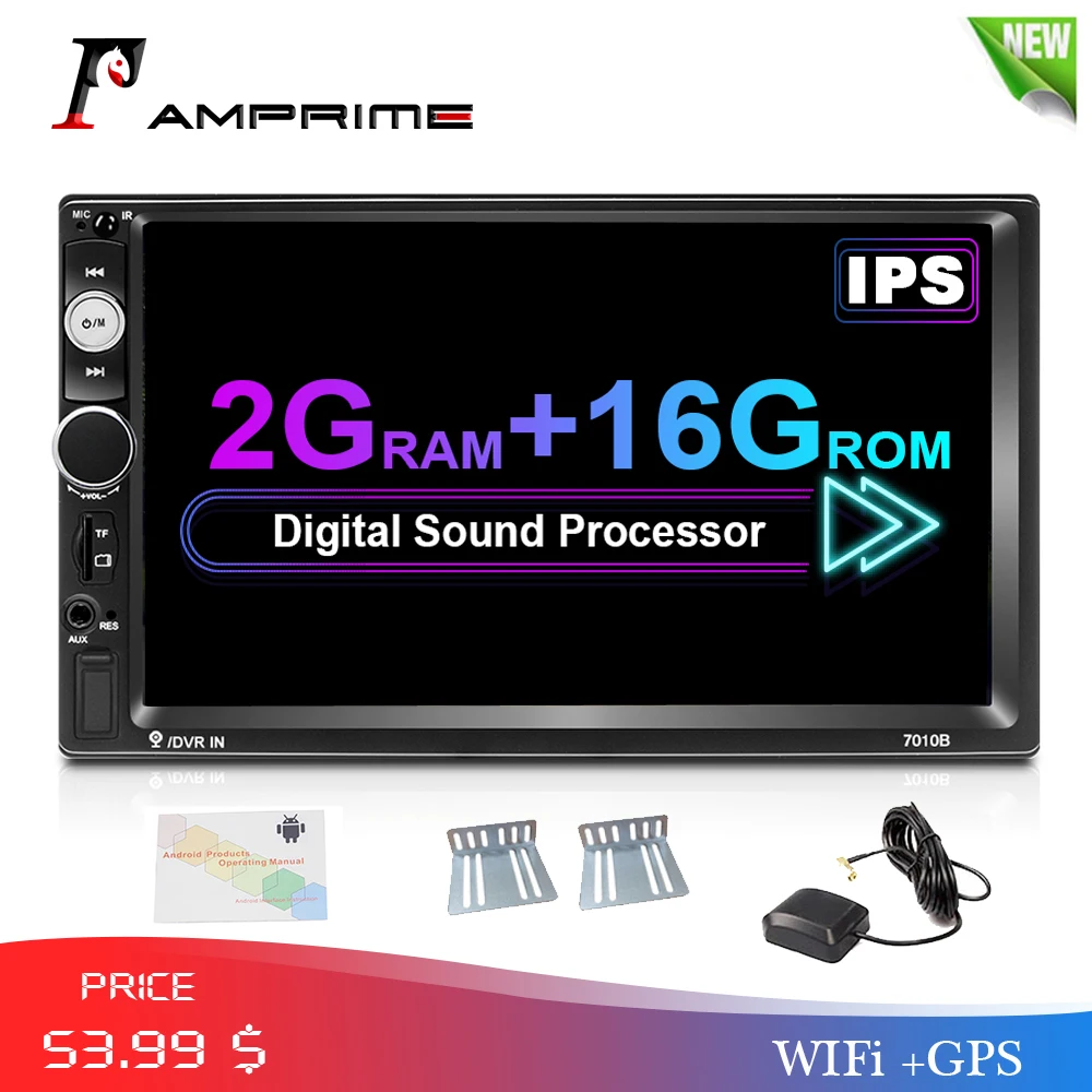 AMPrime 7'' Android 2 Din Car Multimedia Player Universal GPS Wifi Car Radio Touch Screen Stereo Au
