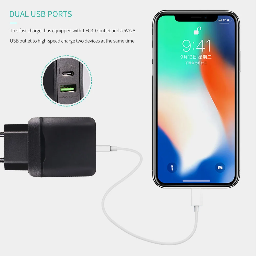 Для смартфонов, планшетов, два usb порта, зарядка 3,0, 36 Вт, быстрое зарядное устройство, USB, портативная зарядка, зарядное устройство для мобильного телефона, США, ЕС, разъем-адаптер