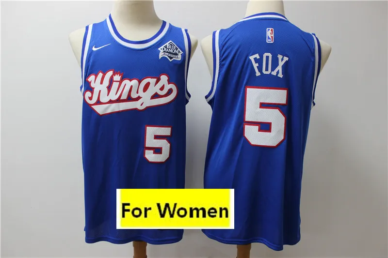 1 /20 new Free shipping A+ Sacramento women Adult#5 De'Aaron Fox Jersey - Цвет: 1