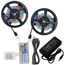 Светодиодный светильник с полосы 10-метровый без Водонепроницаемый гибкий Цвет Изменение RGB SMD 3528 600 светодиодный s полосы светильник