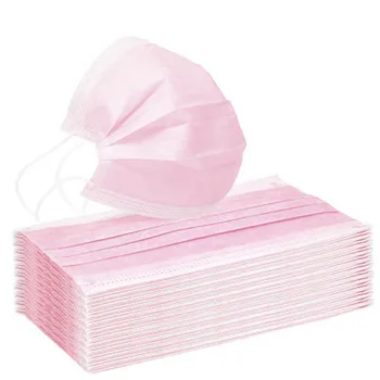 

In Stock Pink Disposable Non-Woven 3-Layer Face Mask Breathablewith Elastic Earband Breathable Mask Filte