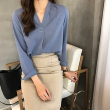  women chiffon blouse shirt long sleeve women shirts fashion womens tops and blouses 2022 3XL 4XL casual women tops 1681 50 