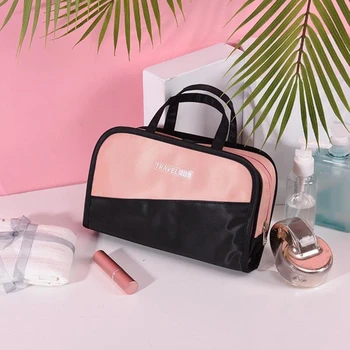 

Women's Two-In-One Cosmetic Bag Folding Cosmetic Storage Bags Travel Organizer Makeup Bag Large Capacity Beauty Toiletry Bags