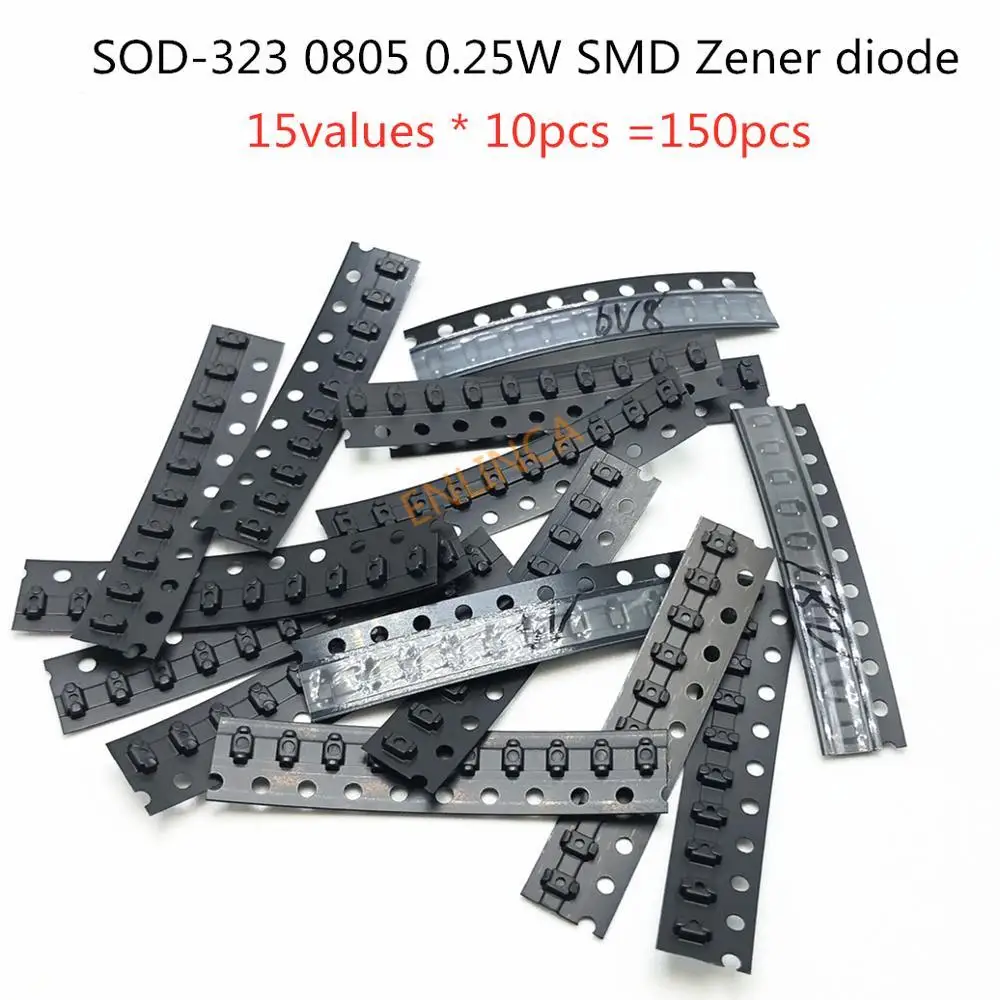 Диод Зенера SOD-323 0805 0 25 Вт SMD в ассортименте 15 значений * 10 шт. = 150 | Электронные