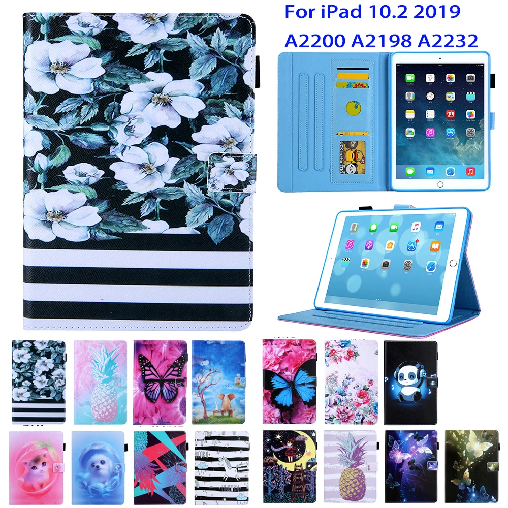 Милый чехол для iPad 10,2 чехол чехол для планшета для iPad 10," Поколение A2200 A2198 A2232 чехол Fundas бабочка цветок