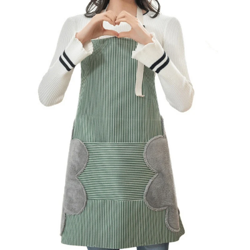 Drop Shipping Stripe Kitchen Apron Cooking Waterproof And Oil Proof Skirt Bibs Chef Home Cleaning Aprons Hairdresser Home Overal