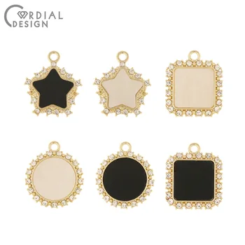 

Cordial Design 50Pcs Jewelry Accessories/Earrings Connectors/Rhinestone Pendant/Geometry Shape/Hand Made/DIY Making/Charms
