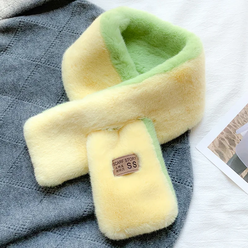 New style Fashion Soft Women Faux Rabbit Fur Collar Scarf Plush Collar Neck Warmer Winter Shawl femme Collar scarf